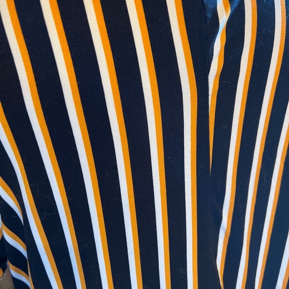 WOMENS LADIES SIZE 1X GOLD WHITE AND BLACK VERTICAL STRIPPED DRESS - Picture 6 of 7